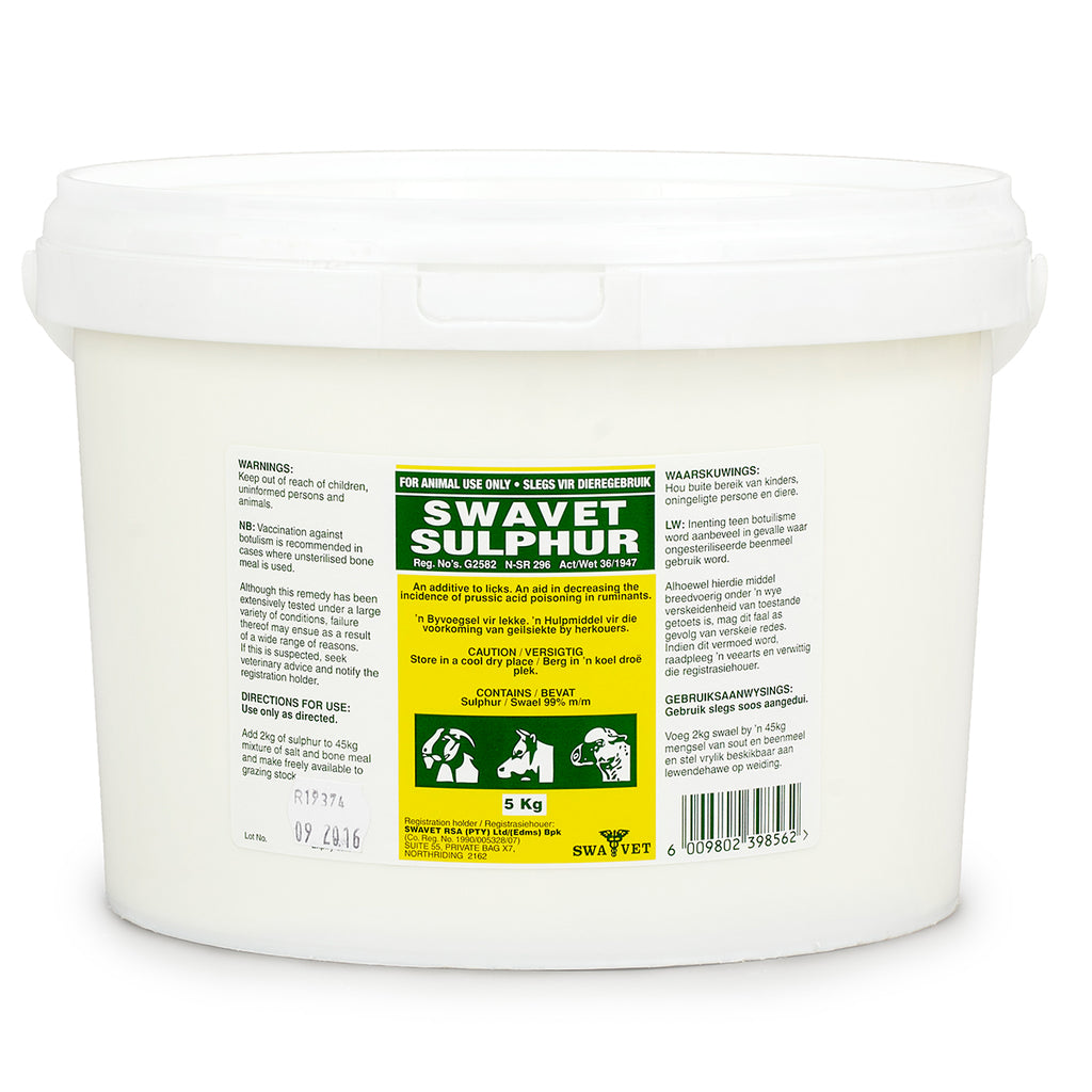 HLT SULPHUR 5KG SWAVET – Hinterland