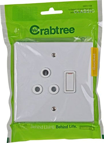 SWITCH SOCKET SNGL 100X100MM CRABTREE