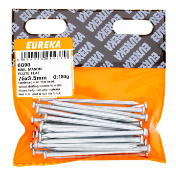 NAIL MAS FLUTED FLAT 75MM Q:180G EUREKA Default Title