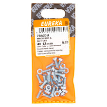 SCREW & NUT MACH CSK 4X12MM Q:20 EUREKA Default Title