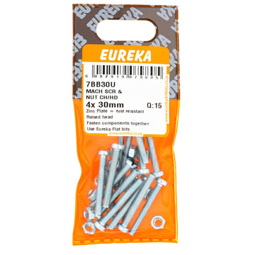 SCREW&NUT MACH CH/HD4X30MM Q:102 EUREKA Default Title