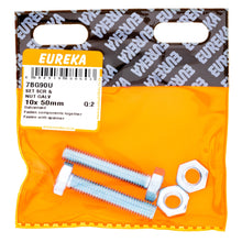 HEX SCREW&NUT GALV 10X50MM Q:2 EUREKA Default Title