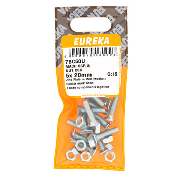 SCREW & NUT CSK 5X20MM Q:102 EUREKA Default Title