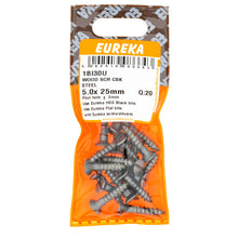 WOOD SCREW CSK STEEL 5.0X25MM Q:20 EUREK Default Title