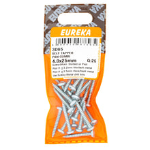 SCREW S/TAPPER PAN/COM 4X25MM Q:25 EUREK Default Title