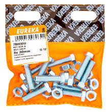 HEX SCREW&NUT GALV 8X30MM Q:102 EUREKA Default Title