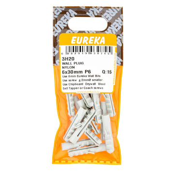 PLUG NYLON 6X30MM P6 Q:15 EUREKA Default Title