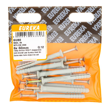 NAIL & NYLON CSK 6X60MM Q:12 EUREKA Default Title