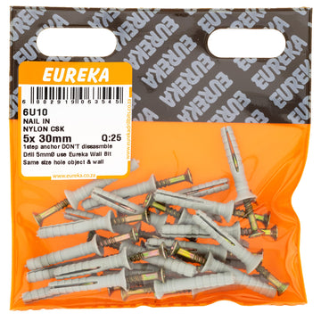 NAIL & NYLON CSK 5X30MM Q:25 EUREKA Default Title