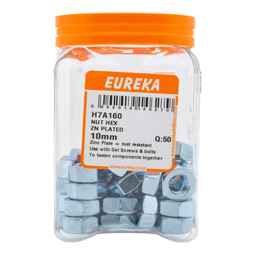 NUT HEX ZN PLATED 10MM Q:50 EUREKA Default Title