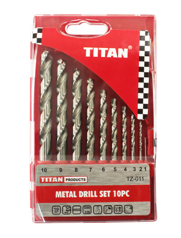 DRILL SET HSS 10PC TITAN Default Title