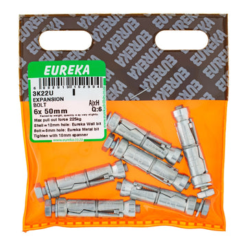 EXPANSION BOLT 12MM 6X50MM Q:6 EUREKA Default Title