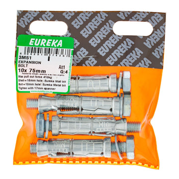 EXPANSION BOLT 16MM 10X75MM Q:4 EUREKA Default Title