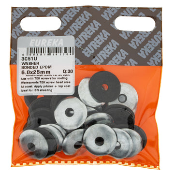 WASHER BONDED EPDM 6X26MM Q:30 EUREKA Default Title