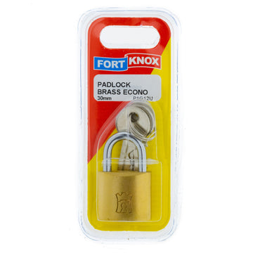 PADLOCK BRASS ECONO 30MM  Q:1 F/KNOX Default Title