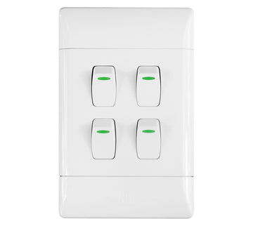 LIGHT SWITCH 4L 1WAY 4X2 WHT CBI Default Title