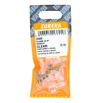 GLASS CLIP REBATE CLEAR Q:10 EUREKA Default Title