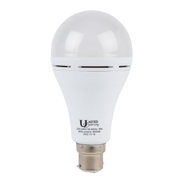 RECHARGE LED GLOBE B22 9W UNITED ELECTRI Default Title