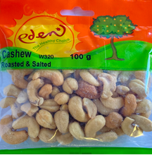 CASHEW ROASTED & SALTED 250G EDEN