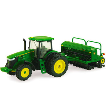 TOY 7215R WITH GRAIN DRILL 1:64 JOHN DEERE