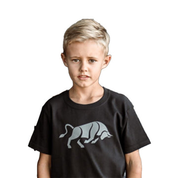 KIDS T-SHIRT BLACK WITH BULL BOSBUL