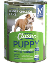 DOG FOOD PUPPY WET CHICKEN AND RICE  385G CLASSIC MONTEGO