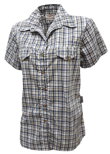 BLOUSE LADIES SHORT SLEEVE HOOPOE CHECK RUGGEDWEAR