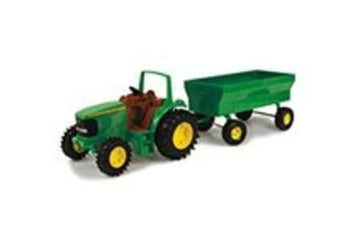 TOY METAL TRACTOR & WAGON SET JOHN DEERE