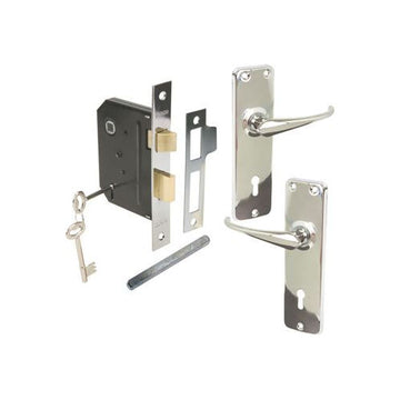 LOCKSET MORT HD HANDLES CP 2L MACKIE