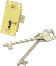 CUPBOARD LOCK 2 LEVER 50MM BRASS MACKIE