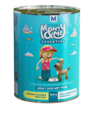 DOG FOOD WET CHICKEN 420G MONTY & ME