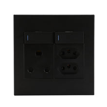 SWITCH SOCKET 2 EURO SNGL BLK HORIZON