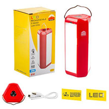 LANTERN RECHARGEABLE 3 SIDED 6W 6500K RED