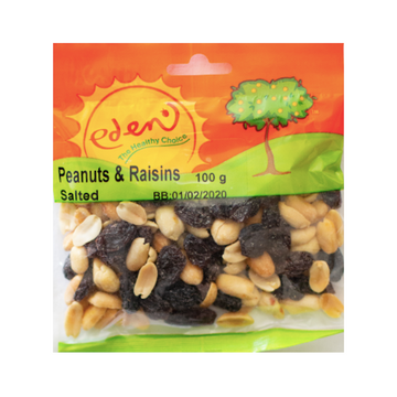 PEANUTS & RAISINS 100G EDEN