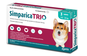 SIMPARICA TRIO 3 TABS ZOETIS