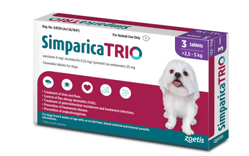 SIMPARICA TRIO 3 TABS ZOETIS