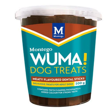 DOG TREATS DENTAL STICK MEATY 500G WUMA