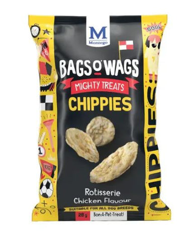 DOG TREATS CHIPPIES BAGS O WAGS 28G