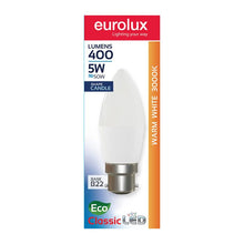 EUROLUX LAMP LED CANDLE C B22 5W 400L WW