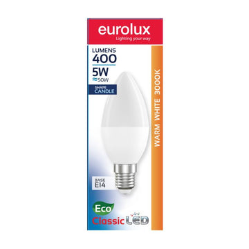 EUROLUX LAMP LED CANDLE C E14 5W 400L WW