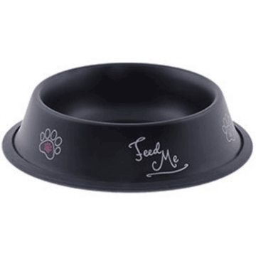 PET BOWL ANTI SLIP S/STEEL BLACK MAT