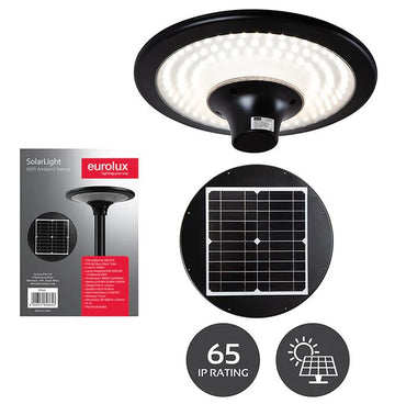 SOLAR LED SENSOR LIGHT 200W 4000K BLACK